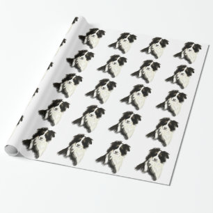 Border Collie Hund Tier Geschenkpapier
