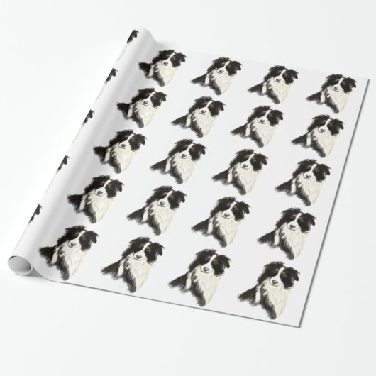 Border Collie Hund Tier Geschenkpapier (Ungerollt)