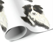Border Collie Hund Tier Geschenkpapier (Rolleneckpunkt)