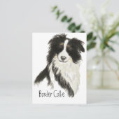 Border Collie Hund Tier Postkarte (Stehend Vorderseite)