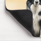 Border Collie Hund und rote Scheune Ranch Mousepad (Ecke)