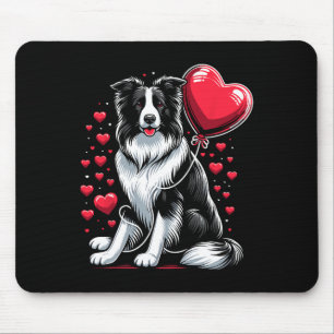 Border Collie Hund Valentinstag Hundebesitzer Vale Mousepad