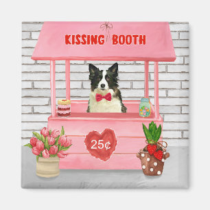 Border Collie Hund Valentinstag Küssstand Magnet