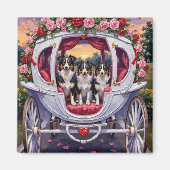 Border Collie Hund Valentinstag Magnet (Vorne)
