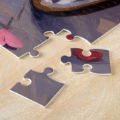 Border Collie Hund Valentinstag Puzzle (Seite)