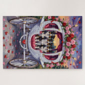 Border Collie Hund Valentinstag Puzzle (Horizontal)