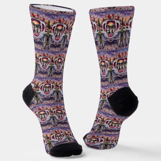 Border Collie Hund Valentinstag Socken (Gewinkelt)