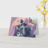 Border-Collie-Hund Videogamers, Konzentration Karte (Gelbe Blume)