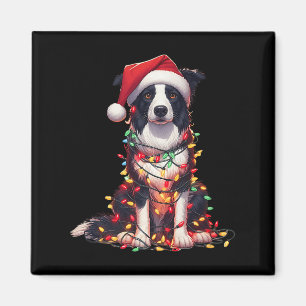 Border Collie Hund Weihnachtsbeleuchtung Weihnacht Magnet