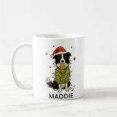 Border Collie Hund Weihnachtslicht Sweater Kaffeetasse (Links)