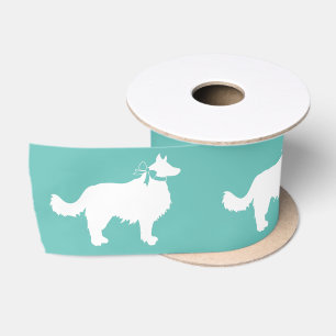 Border Collie Hund Welpe Satinband