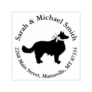 Border Collie Hunde Babyparty Welpe Grau Permastempel