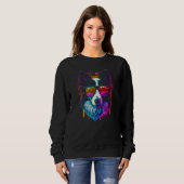 Border Collie Hunde Kunst Border Collie Sweatshirt (Vorne ganz)
