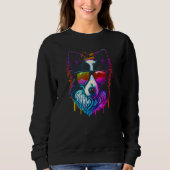 Border Collie Hunde Kunst Border Collie Sweatshirt (Vorderseite)