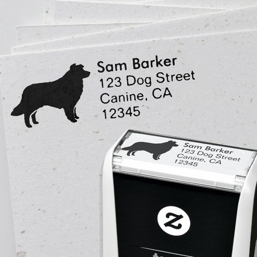 Border Collie Hunde Silhouette Rücksendeadresse Permastempel