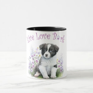 Border Collie Hundefrau Blumenmuster Tasse