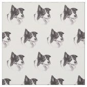 Border-Collie-Hundekunst-Gewebe Stoff (Muster)