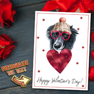 Border Collie Hundeliebhaber Valentinsgeschenk Feiertagskarte