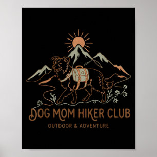 Border Collie Hundemutter Wanderclub Muttertag Poster