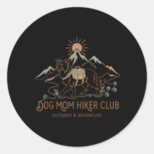 Border Collie Hundemutter Wanderclub Muttertag Runder Aufkleber