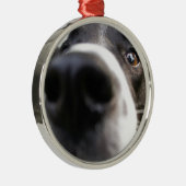 Border-Collie-Hundenasen-Weihnachtsverzierung Ornament Aus Metall (Rechts)