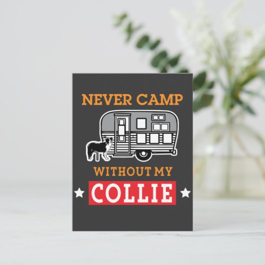 Border Collie Hundeshirt Funny RV Camping Reisen Postkarte (Stehend Vorderseite)