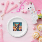 Border Collie Hundeshirt Pappteller (Party)
