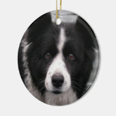 Border-Collie-Hundeverzierung Keramik Ornament (Links)