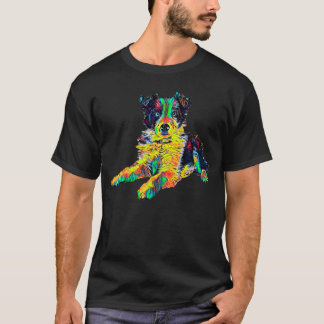 Border-Collie-Hundezucht-Haustier-Zucht-echter T-Shirt