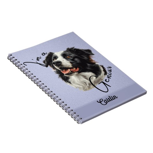 Border Collie -"I m a Genius" - Individualisierbar Notizblock (Rechte Seite)