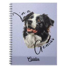 Border Collie -"I m a Genius" - Individualisierbar Notizblock
