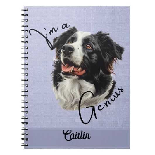 Border Collie -"I m a Genius" - Individualisierbar Notizblock (Vorderseite)