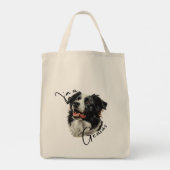 Border Collie 'I m a Genius' Tote Bag Tragetasche (Rückseite)