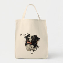 Border Collie 'I m a Genius' Tote Bag