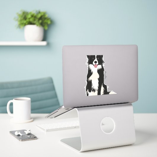 Border Collie Illustration! Aufkleber (Laptop auf Schreibtisch)