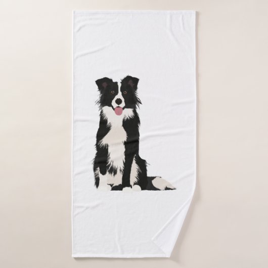 Border Collie Illustration! Badehandtuch (Badehandtuch)