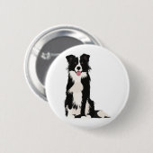 Border Collie Illustration! Button (Vorne & Hinten)