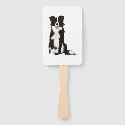 Border Collie Illustration! Fächer (Vorderseite)