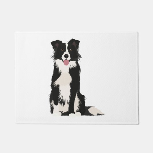 Border Collie Illustration! Fußmatte (Vorderseite)