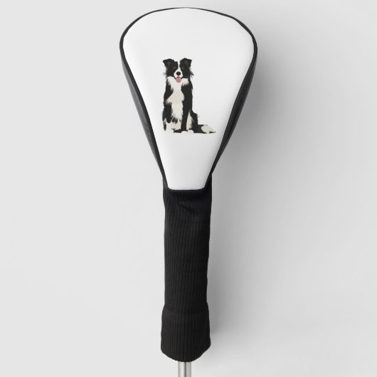 Border Collie Illustration! Golf Headcover (Vorderseite)