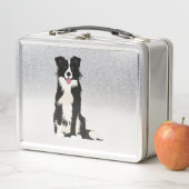 Border Collie Illustration! Metall Brotdose (Beispiel)