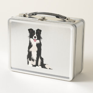 Border Collie Illustration! Metall Brotdose