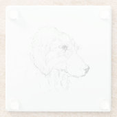 Border Collie Illustration – Minimalistische Kunst Glasuntersetzer (Rückseite)
