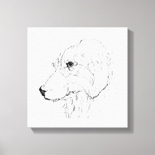 Border Collie Illustration – Minimalistische Kunst Leinwanddruck