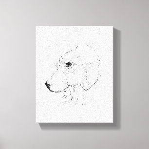 Border Collie Illustration – Minimalistische Kunst Leinwanddruck