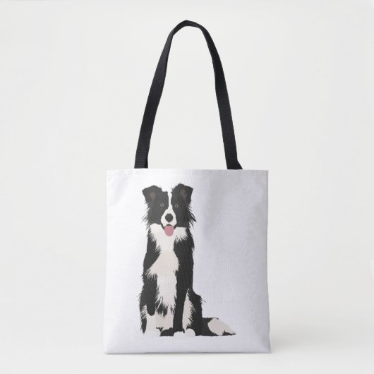 Border Collie Illustration! Tasche (Vorderseite)