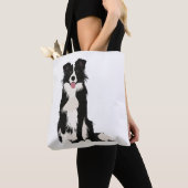 Border Collie Illustration! Tasche (Von Nahem)