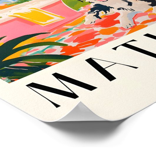 Border Collie im Badezimmer Kunstdrucke, Matismaue Poster (Ecke)