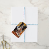 Border Collie im Herbst Leaves Fall Inspiriert Geschenkanhänger (Mit Garn)