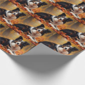 Border Collie im Herbst Leaves Fall Inspiriert Geschenkpapier (Ecke)